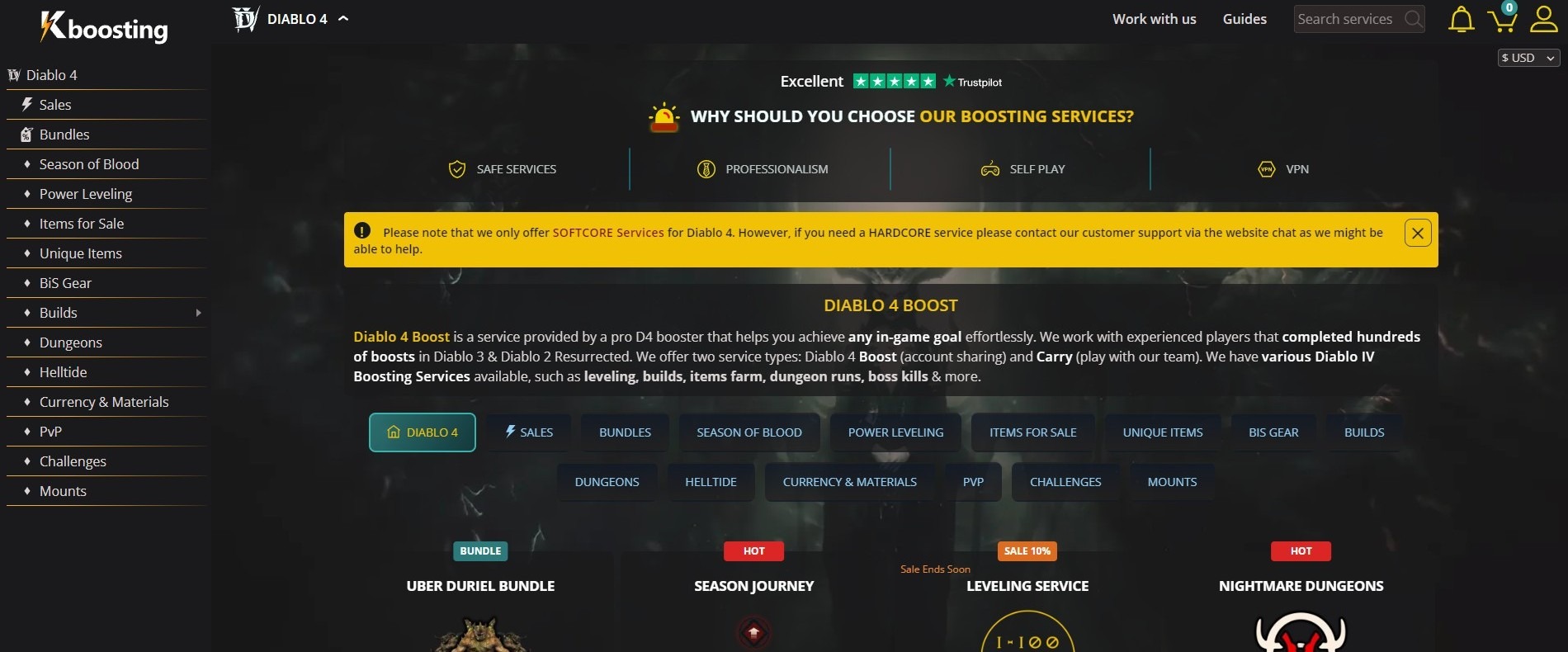 Kboosting.com is a prominent site that offers some of the best Diablo 4 boosting services