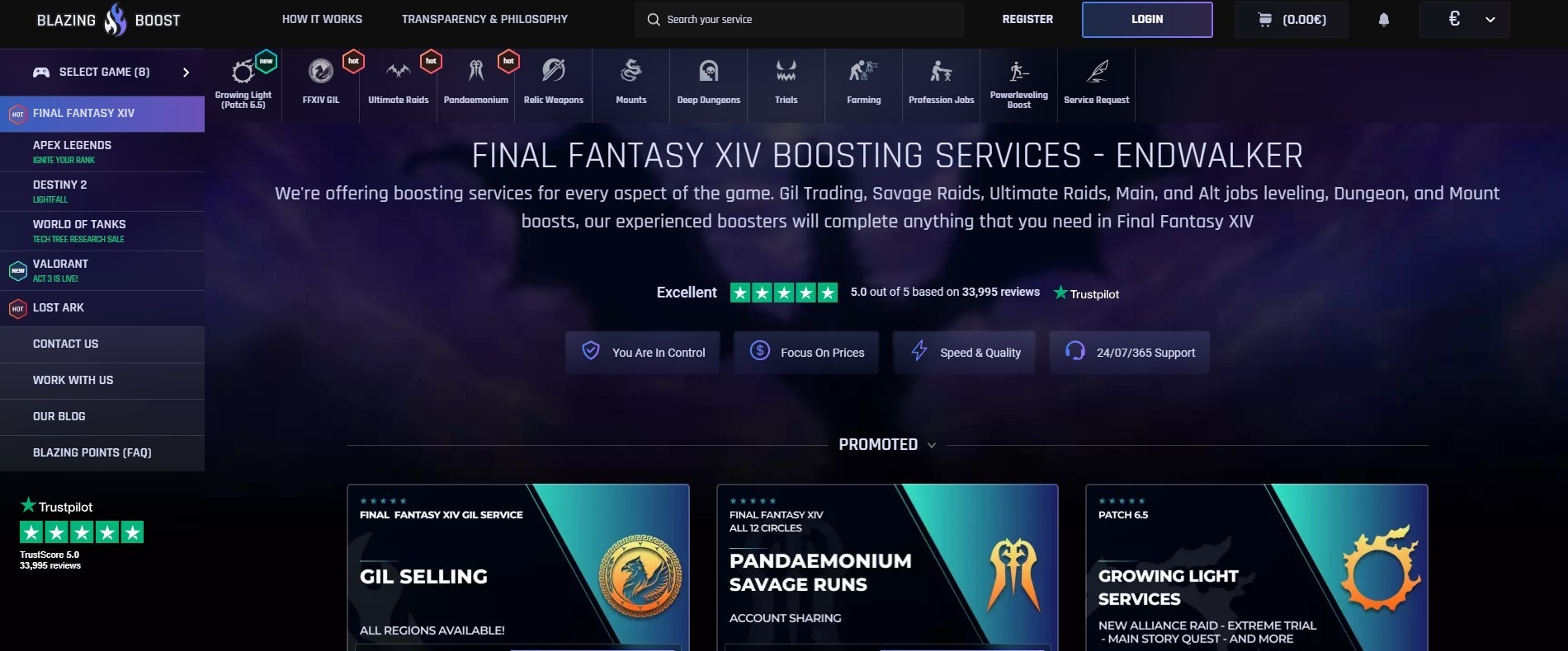 Blazing Boost is another example of an amazing FF14 boosting services