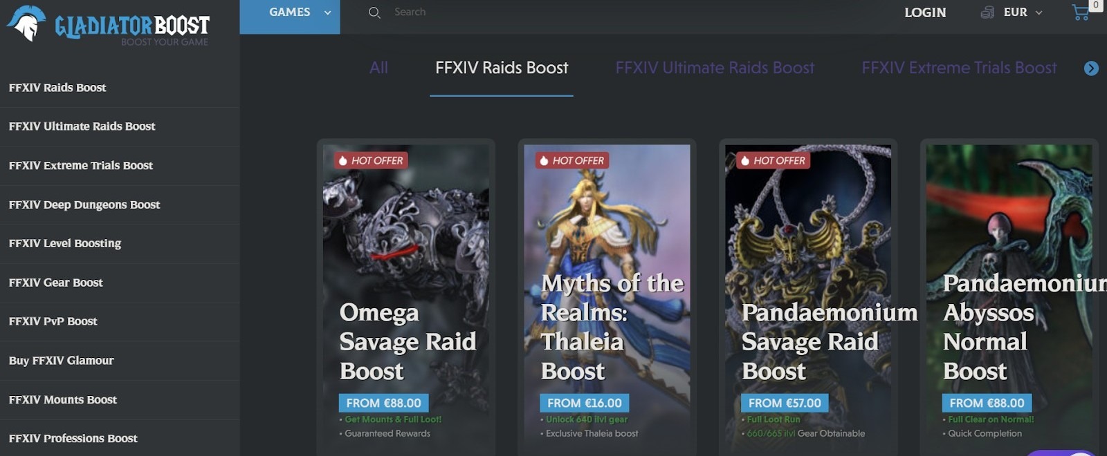 GladiatorBoost.com takes center stage as a cheap FF14 raid carry services