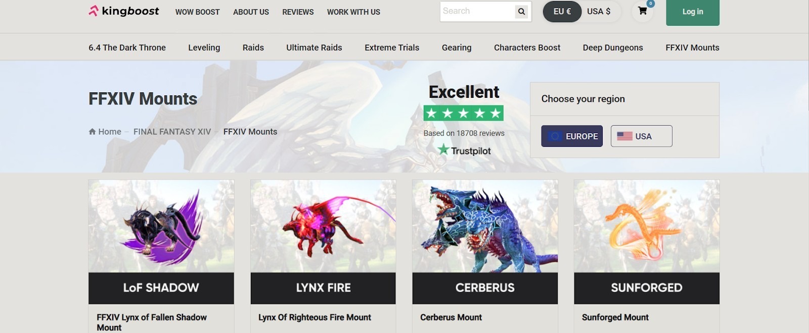 KingBoost.net is a contender for the best place to buy FF14 Mounts