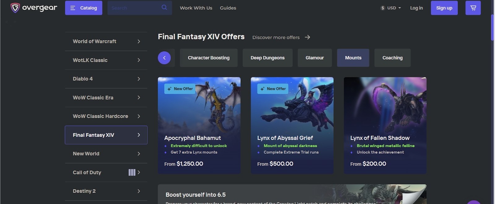 Overgear.com is a reliable platform for the best FF14 Mounts selling site,