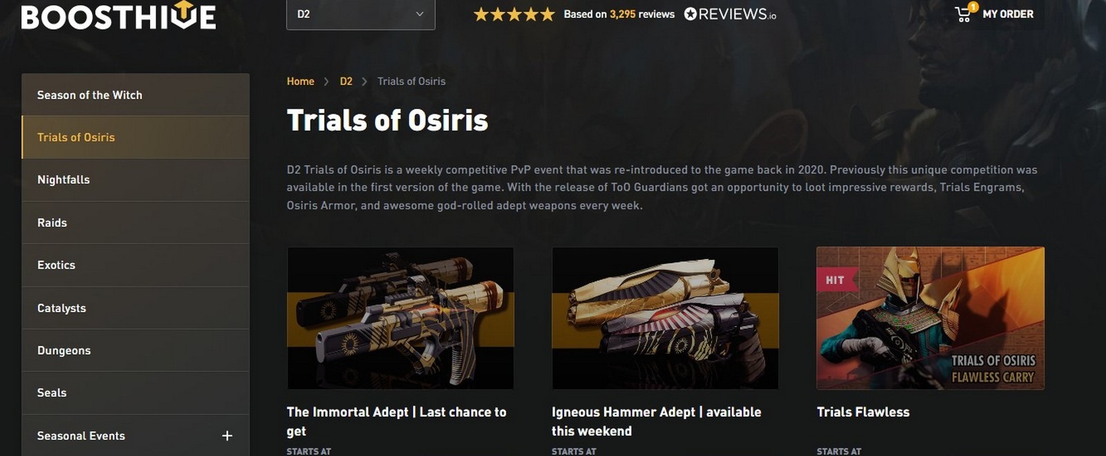 Trials Of Osiris Flawless Carry