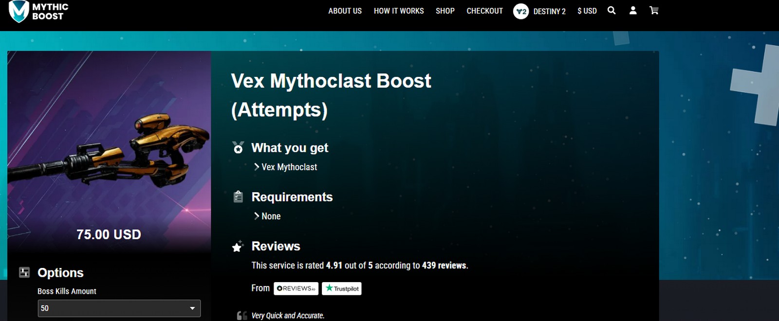 professional players offering boosting service Vex Mythoclast