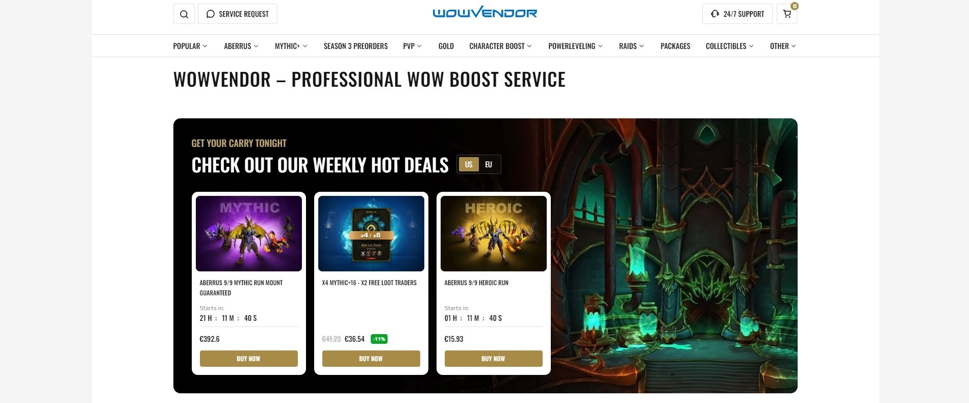 WowVendor, as the name suggests, is a website that accommodates players who need to purchase a boost for the game