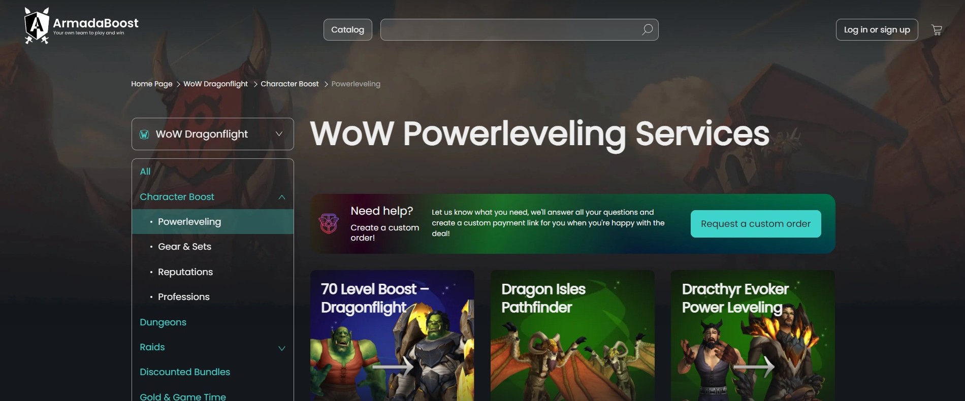 Armada Boost, with a simplistic yet elegant website, this WoW carry service provider