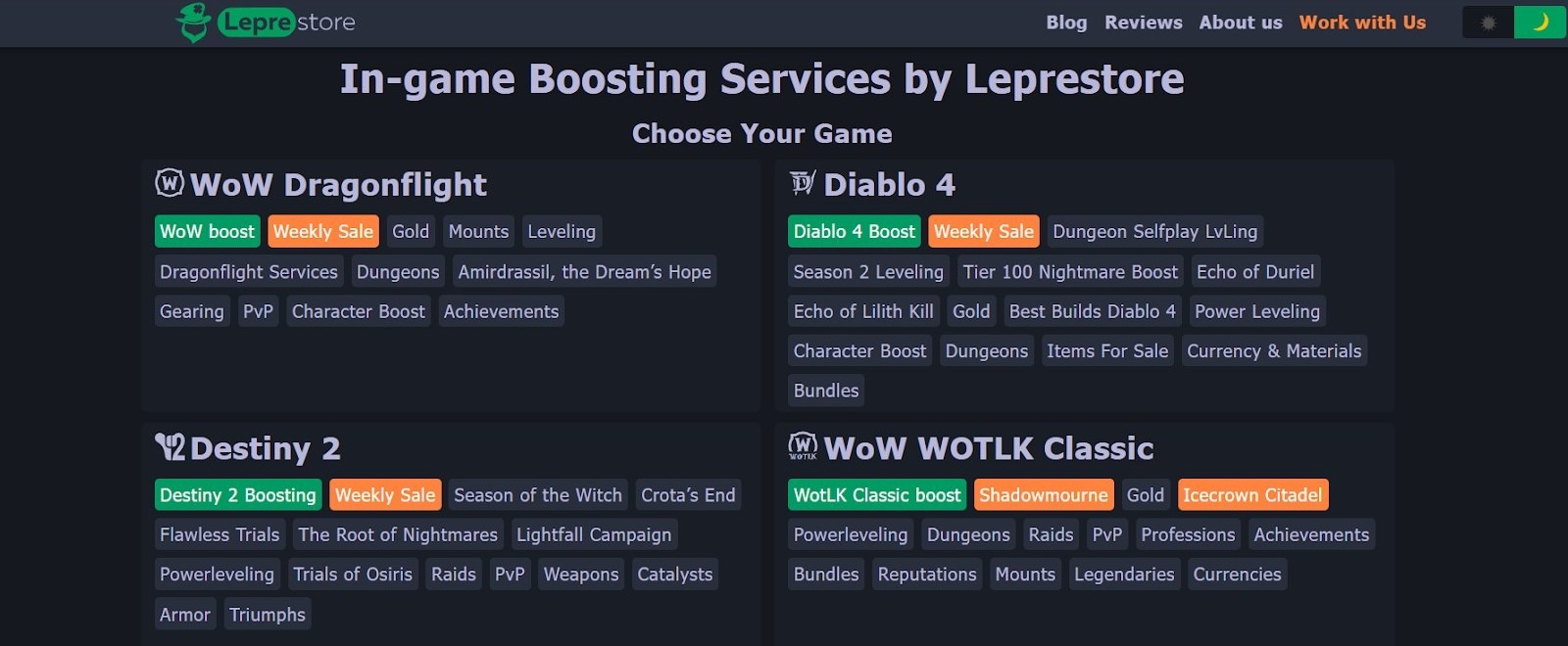 Leprestore.com distinguishes itself with a comprehensive range of WoW raid boosting services